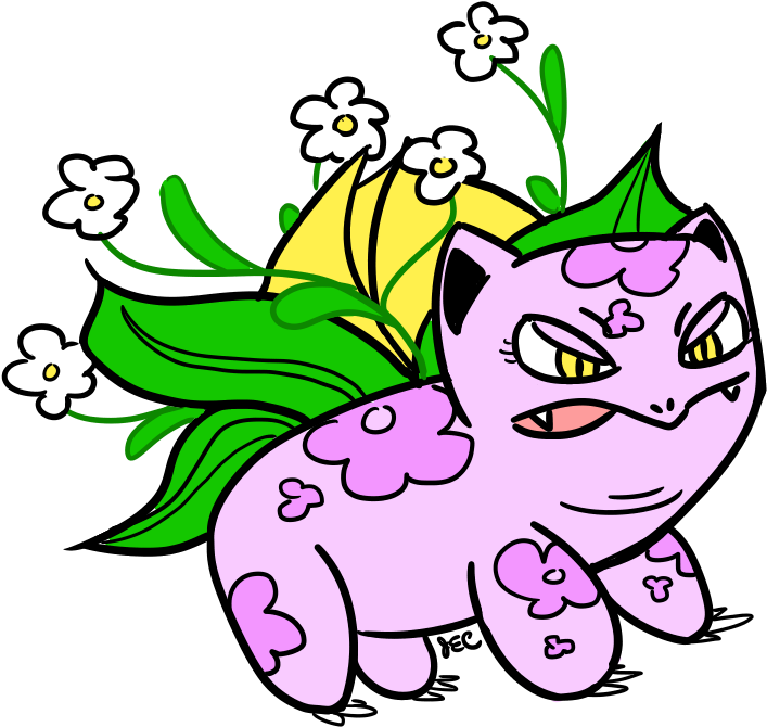 002-ivysaur Grass/fairy Type Fairy Type Ivysaur's Bulb - Cartoon (799x799), Png Download