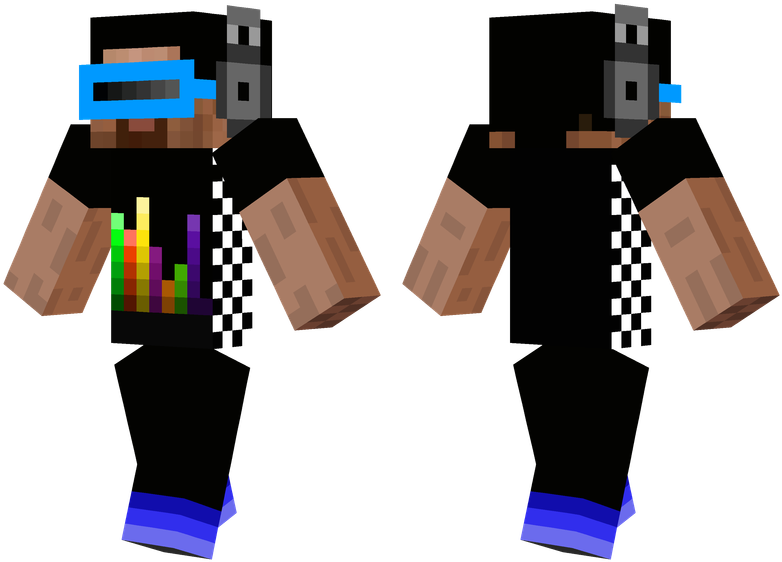 Dj - Green And Black Minecraft Skins (804x576), Png Download