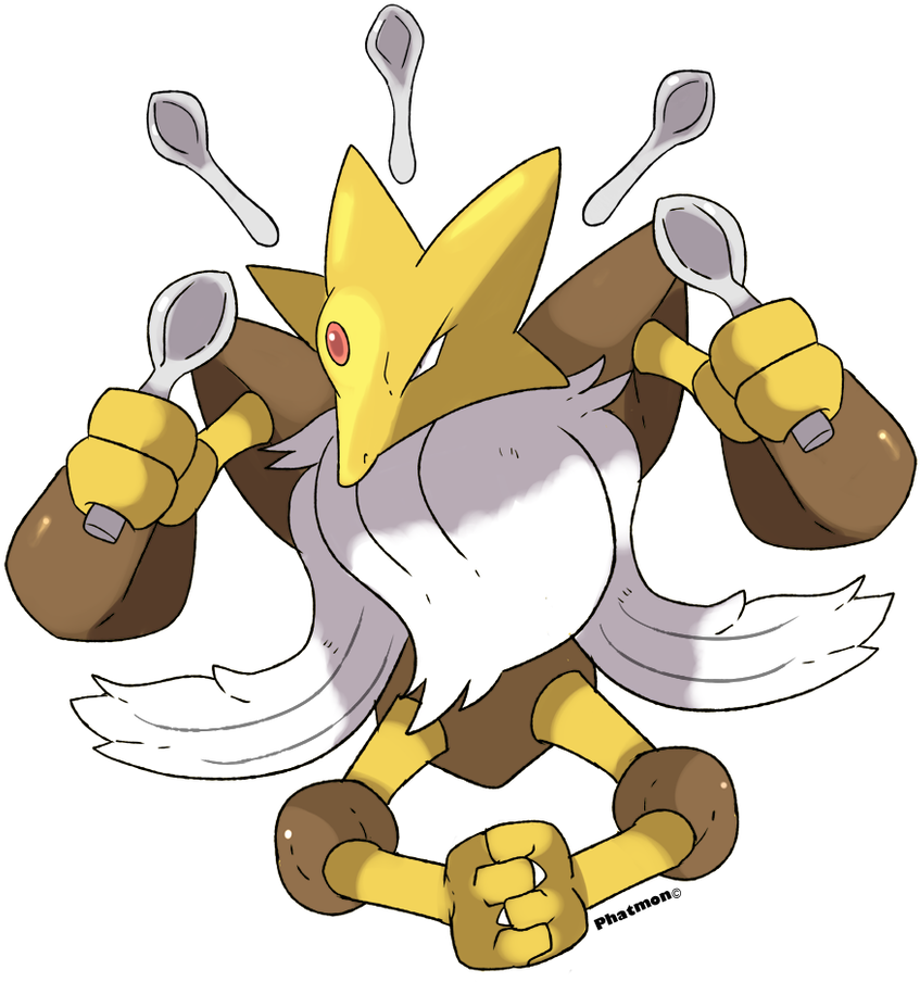Mega Alakazam Shiny - Cartoon (870x919), Png Download