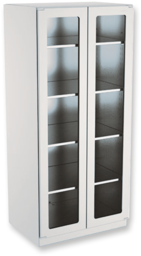 Hoehle Medical Storage Cupboard, With Glas Doors, Stainless - Hospital Cabinet Glass Doors (558x900), Png Download