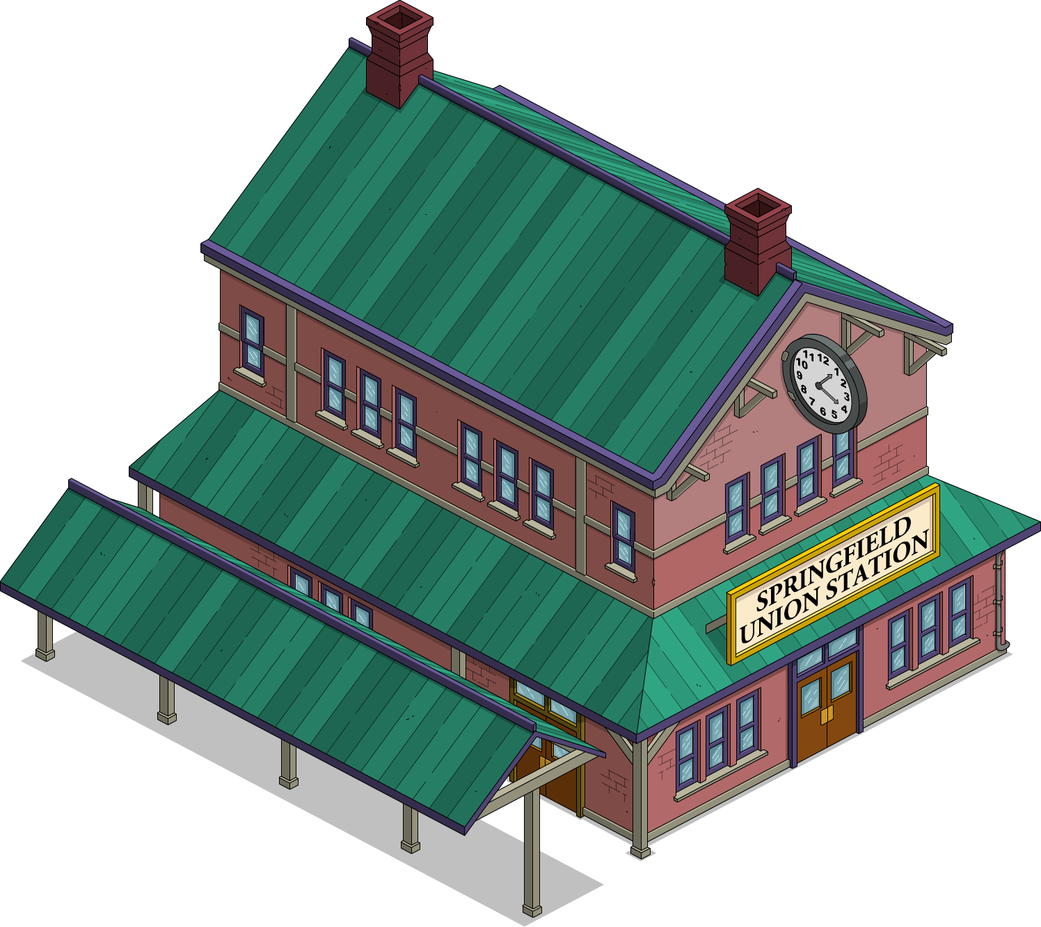 Tsto Springfield Union Station - Springfield Union Station Tapped Out (1496x1333), Png Download