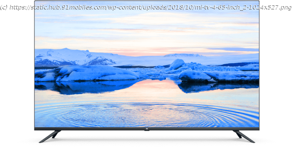 Xiaomi Mi Tv 4 With Bezel Less 65 Inch 4k Screen And - Xiaomi Mi Tv 4 65 Inch (1021x527), Png Download