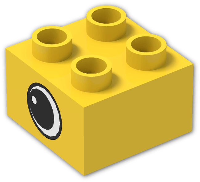 Duplo Brick 2 X 2 With Eye Pattern On Two Sides - Plastic (800x600), Png Download