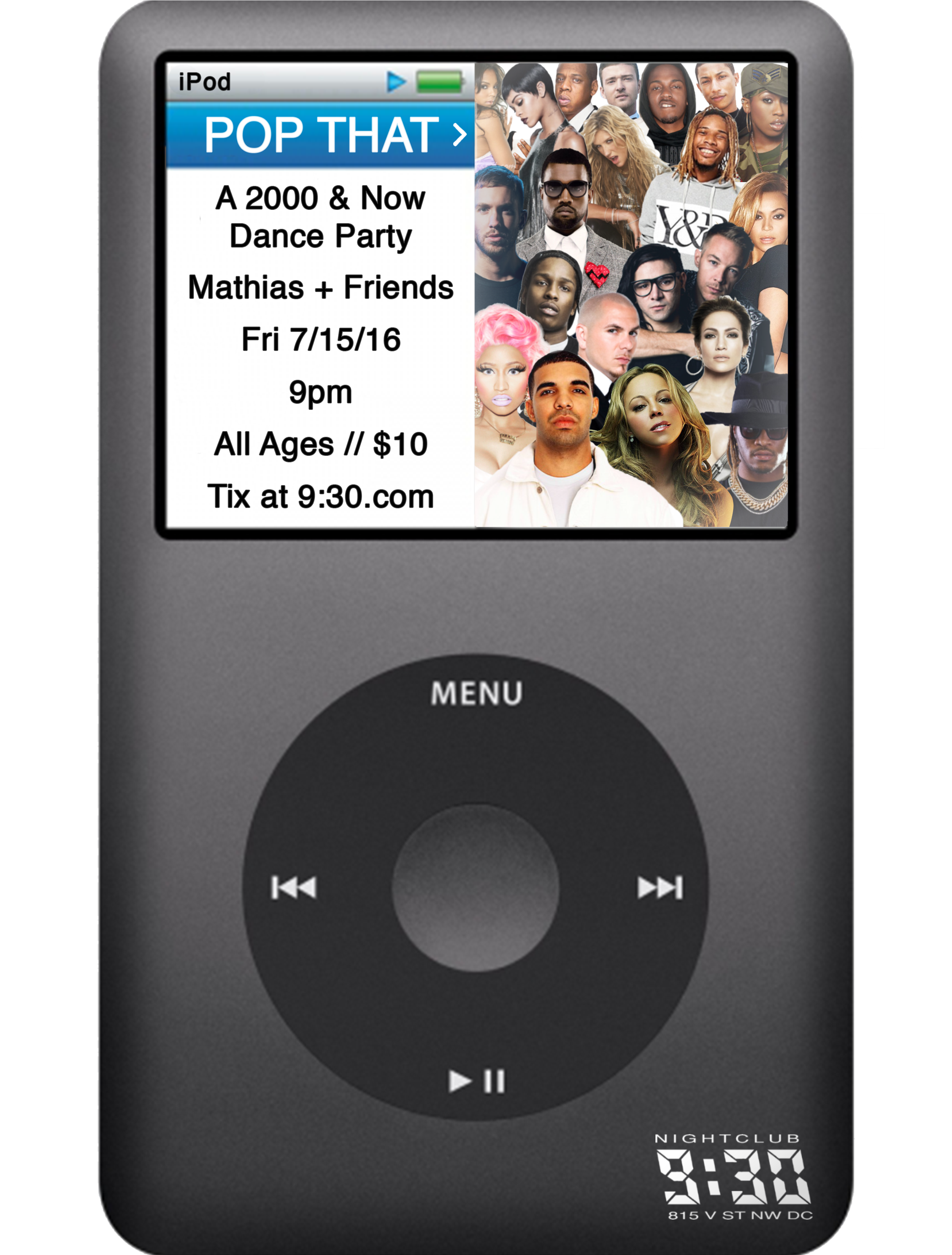 A 2000 & Now Dance Party W/ Mathias & Friends - Ipod Classic 160gb (2550x3300), Png Download