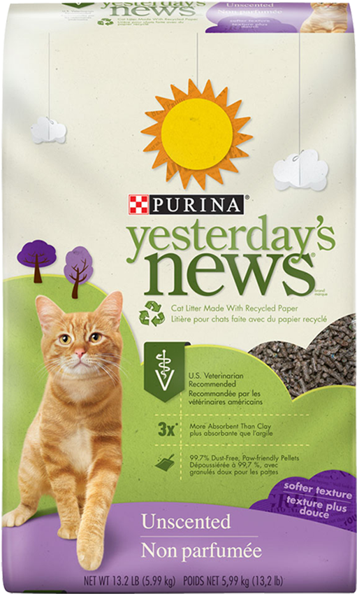 Purina Yesterday's News Unscented Cat Litter (800x1000), Png Download
