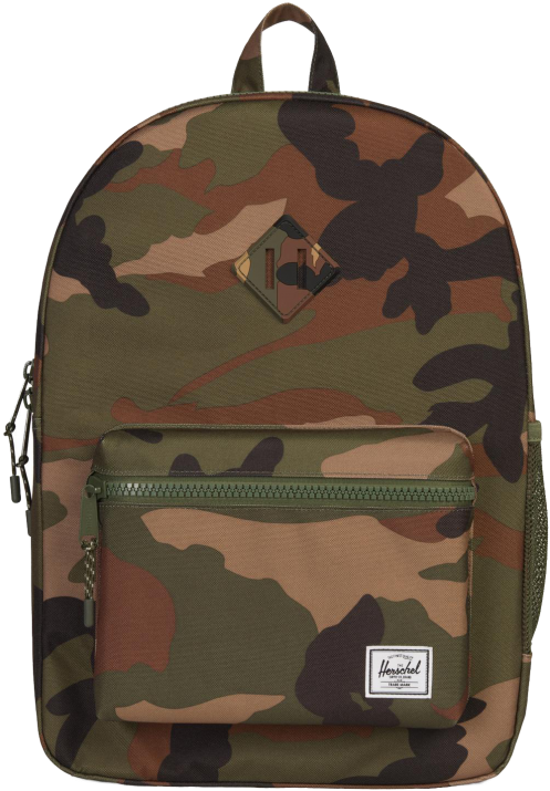 Herschel Heritage Backpack Youth Xl Camo - Black Backpack Faux Leather Men (960x720), Png Download