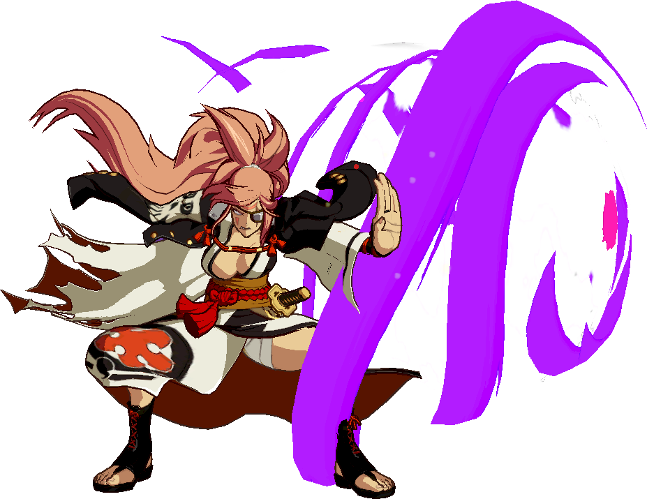 Ggxrd Baiken 5d - Cartoon (927x715), Png Download