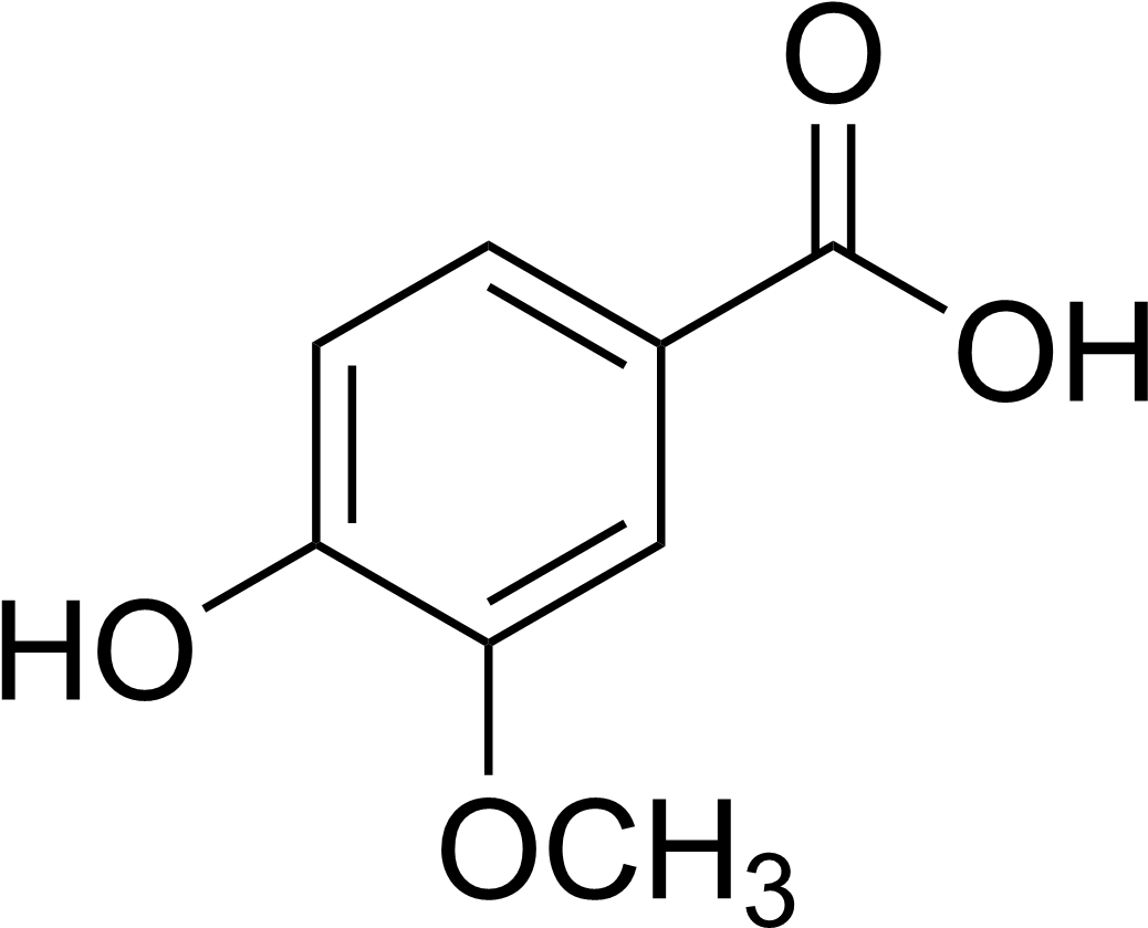 Vanillic Acid - Vanillic Acid Chemical Structure (1072x855), Png Download
