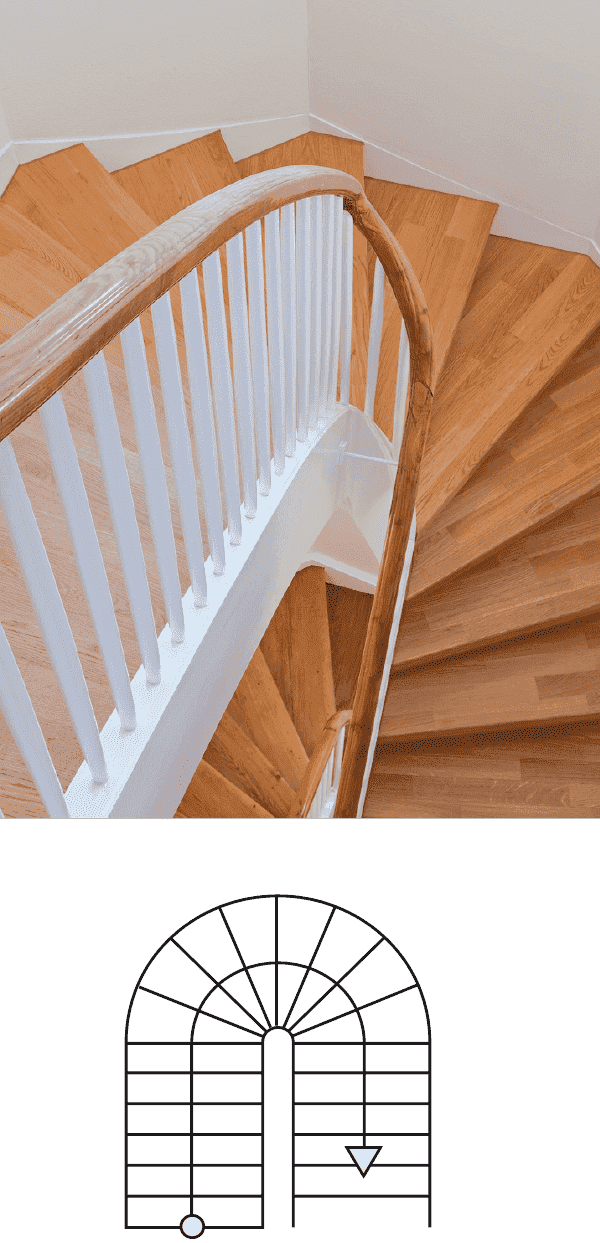 Winding Stairs - Stairs (600x1243), Png Download