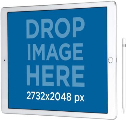 Ipad Pro Mockup With Apple Pencil In Angled Position - Sign (640x480), Png Download