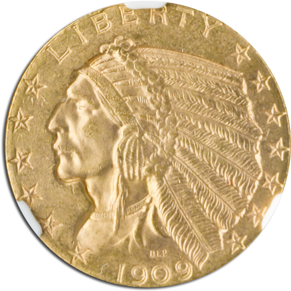 1909-d $5 Indian Ngc Ms64 Cac - Coin (600x600), Png Download