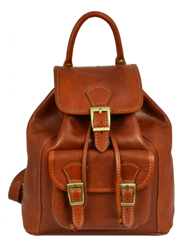Orange Womens Leather Backpack - Satchel (800x800), Png Download