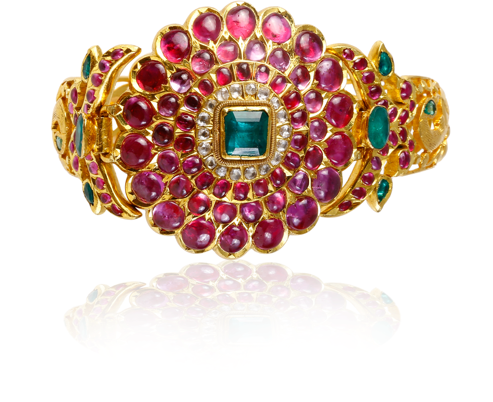 Antique Ruby Emerald Floral Bracelet - Crystal (1000x1000), Png Download