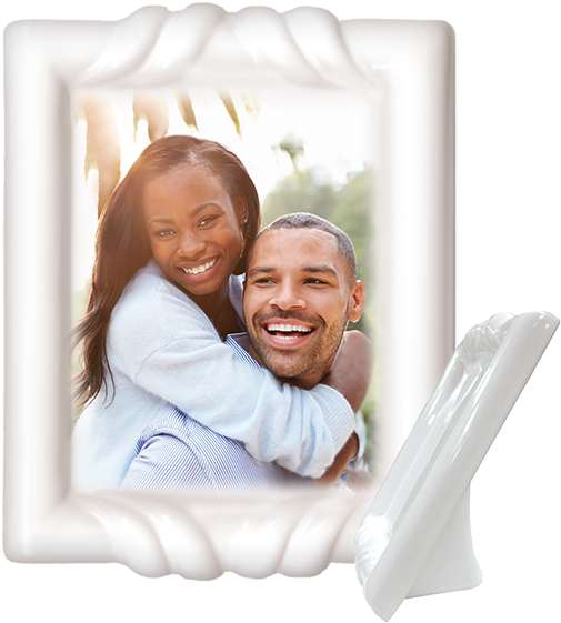 Rectangular With Ribbon - Couple (550x635), Png Download