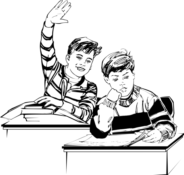 Students In School - Student Png Black And White (630x600), Png Download