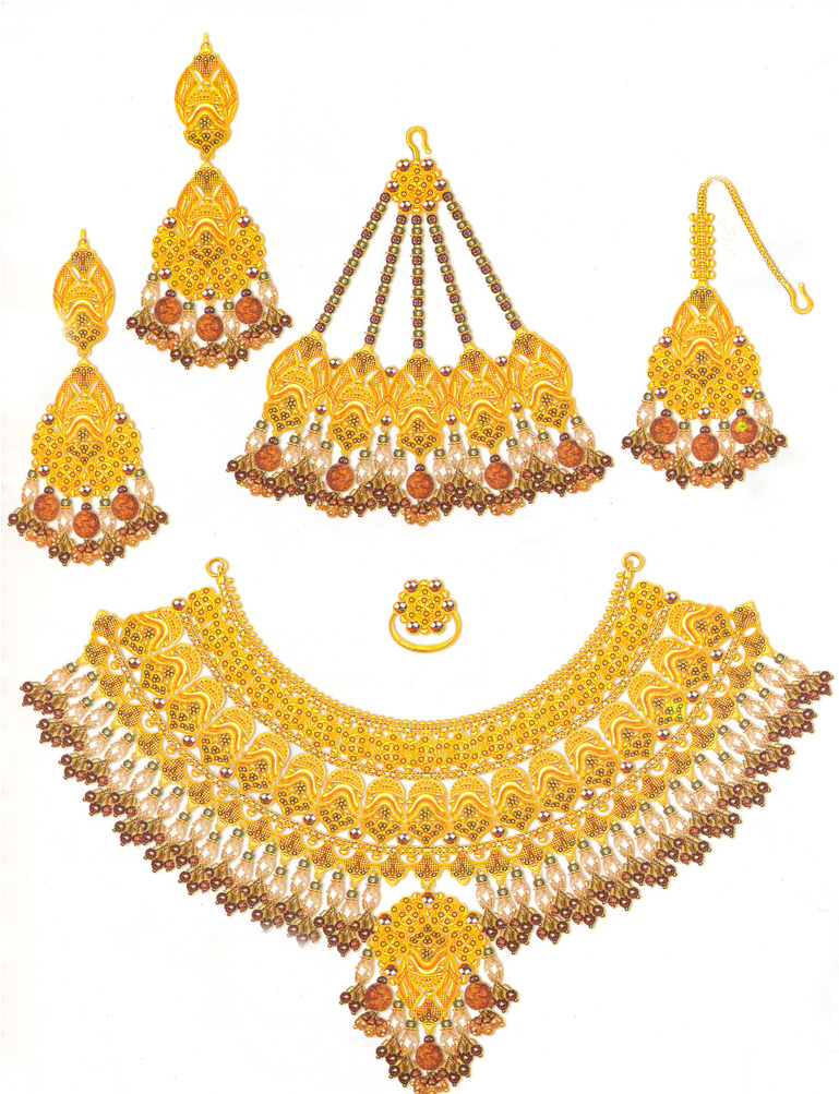 Bridal Gold - Necklace (1024x1002), Png Download