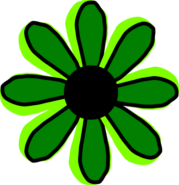 How To Set Use Green Flower 2 Svg Vector (582x599), Png Download