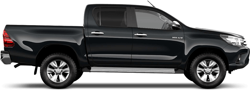 Galaxy Black - Black Toyota Hilux Active (850x480), Png Download