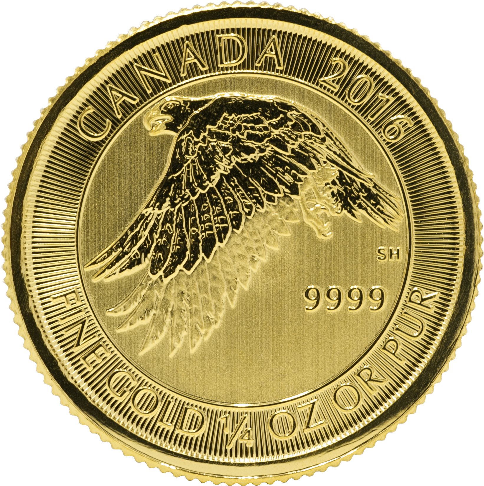 Gold Canadian Gyrfalcon 1/4 Oz - Coin (1785x1705), Png Download