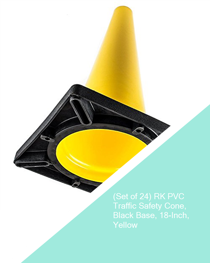 Rk Pvc Traffic Safety Cone, Black Base, 18- - Sign (735x1100), Png Download