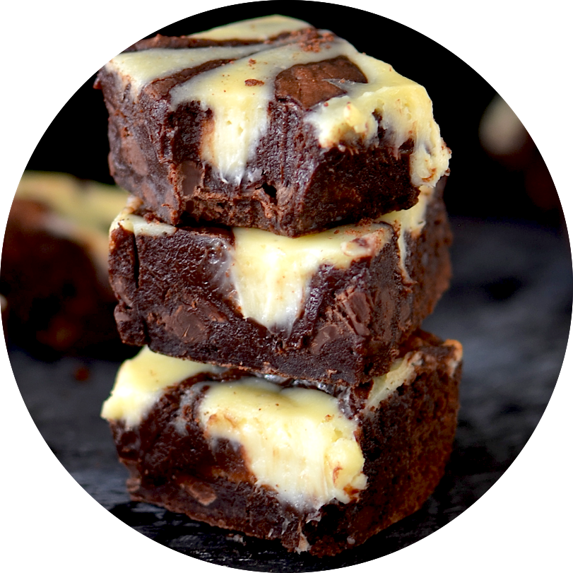 Cheesecake Swirl Brownies - Frischkäse Brownies (811x811), Png Download