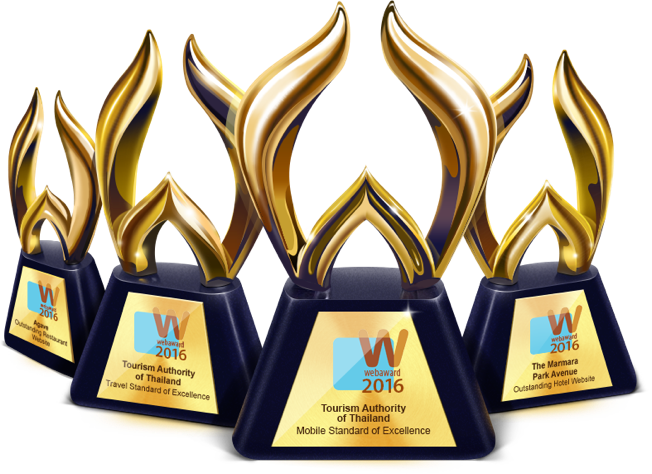 2016 Webaward - Winner - Web Awards Trophy Png (652x474), Png Download