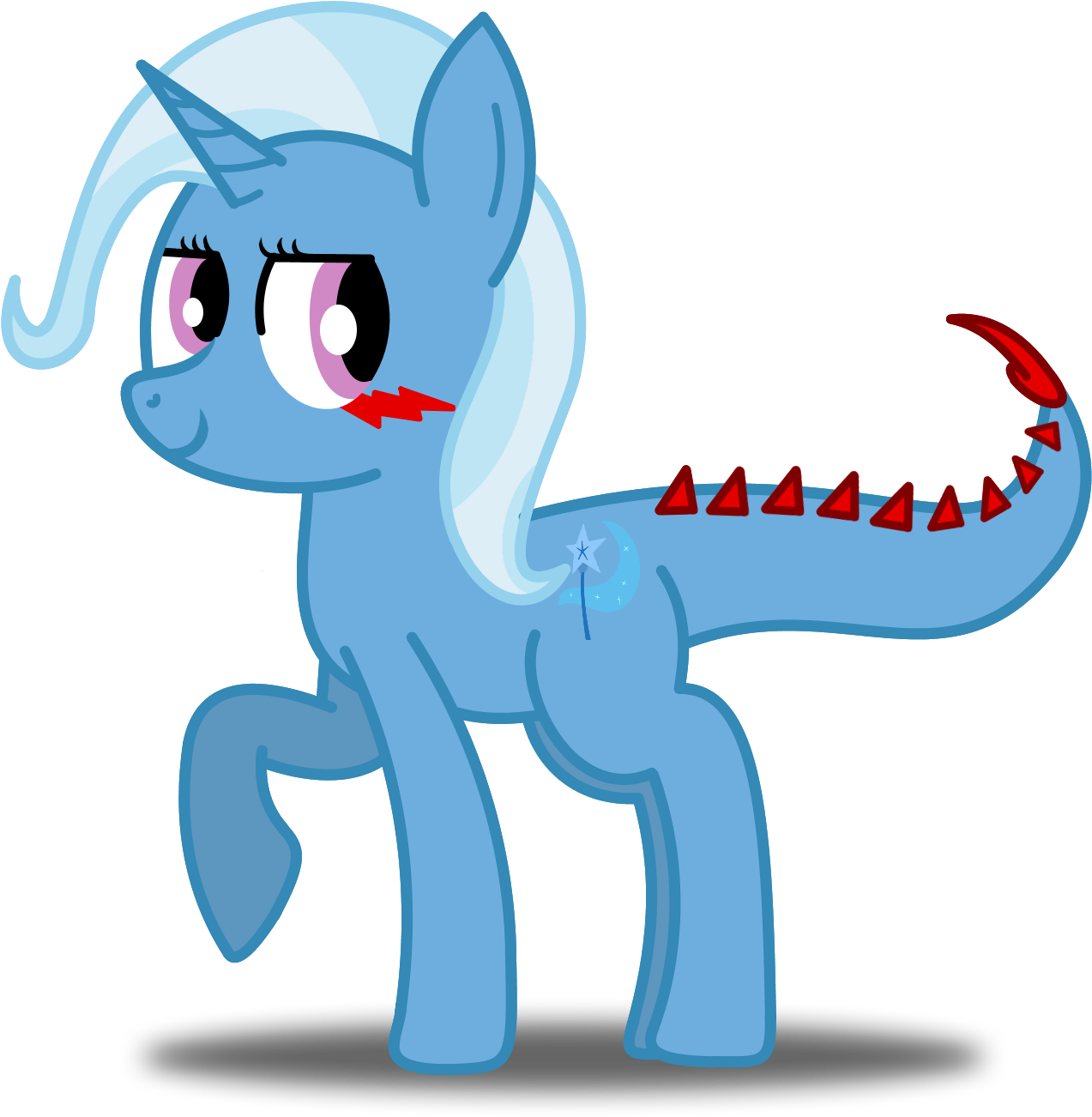 1239012 Safe Solo Trixie Raised Hoof Species Swap Original (1614x1400), Png Download