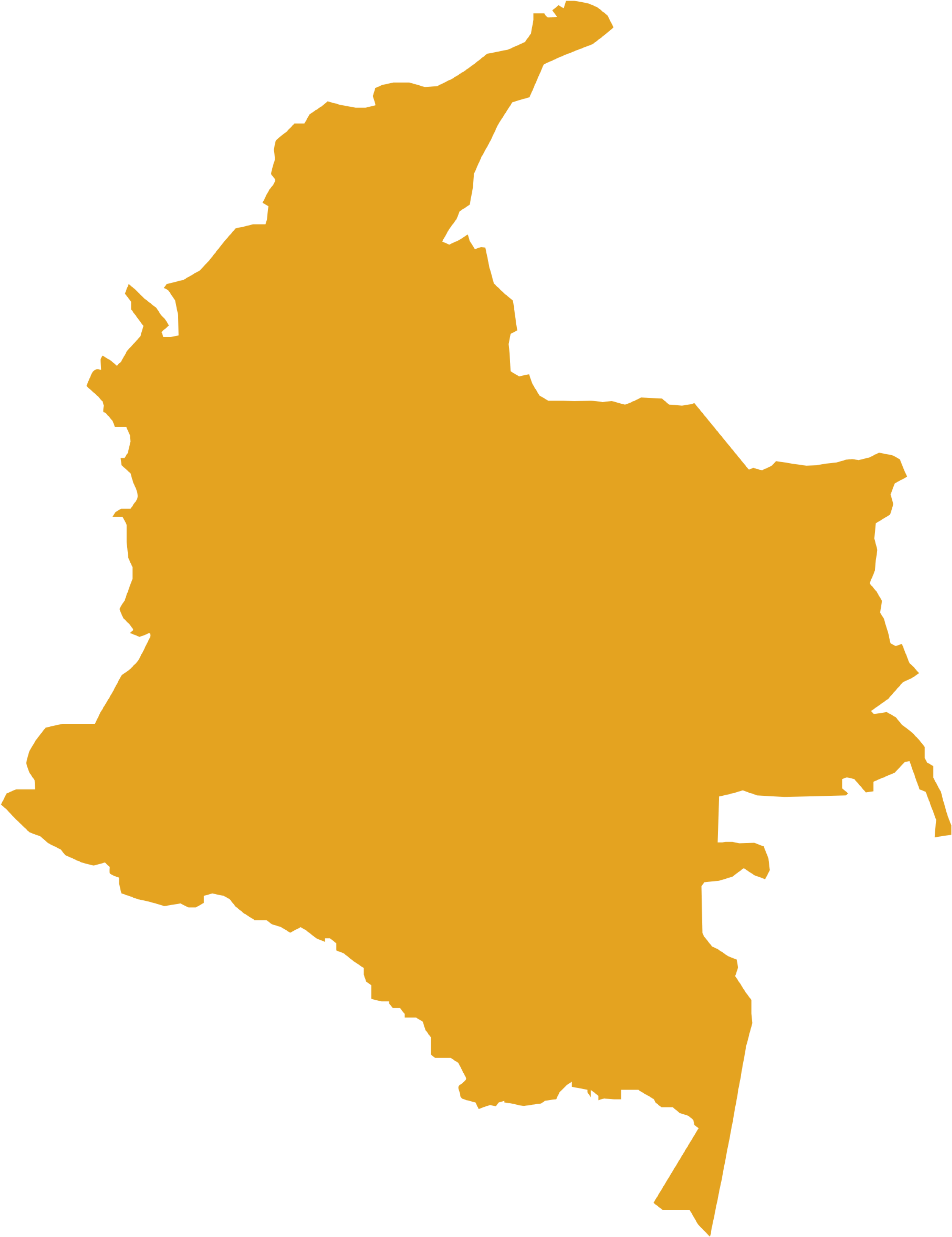 Description - Colombia - Colombia Capital Map (3600x3600), Png Download