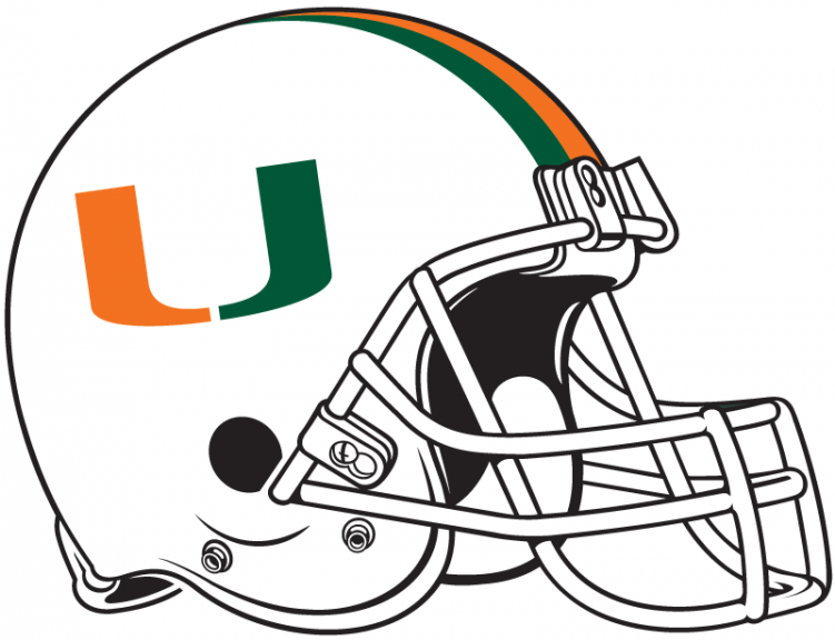 Miami Hurricanes Iron Ons - Ohio University Football Helmet (750x930), Png Download