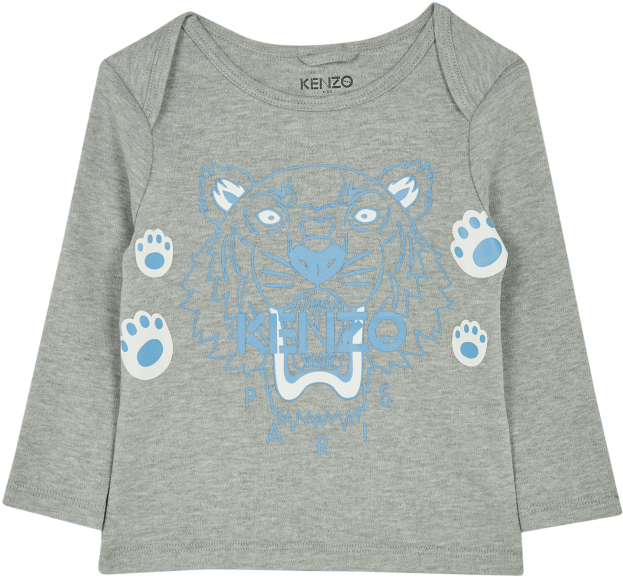 Gray Tiger Paw Motif T-shirt - Long-sleeved T-shirt (700x700), Png Download