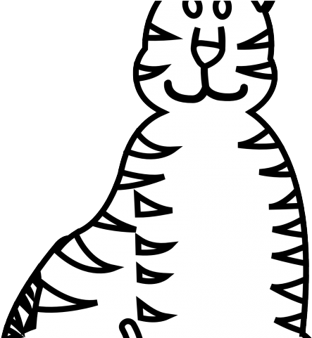 White Tiger Clipart Tiger Paw - Animals In Black And White (640x480), Png Download