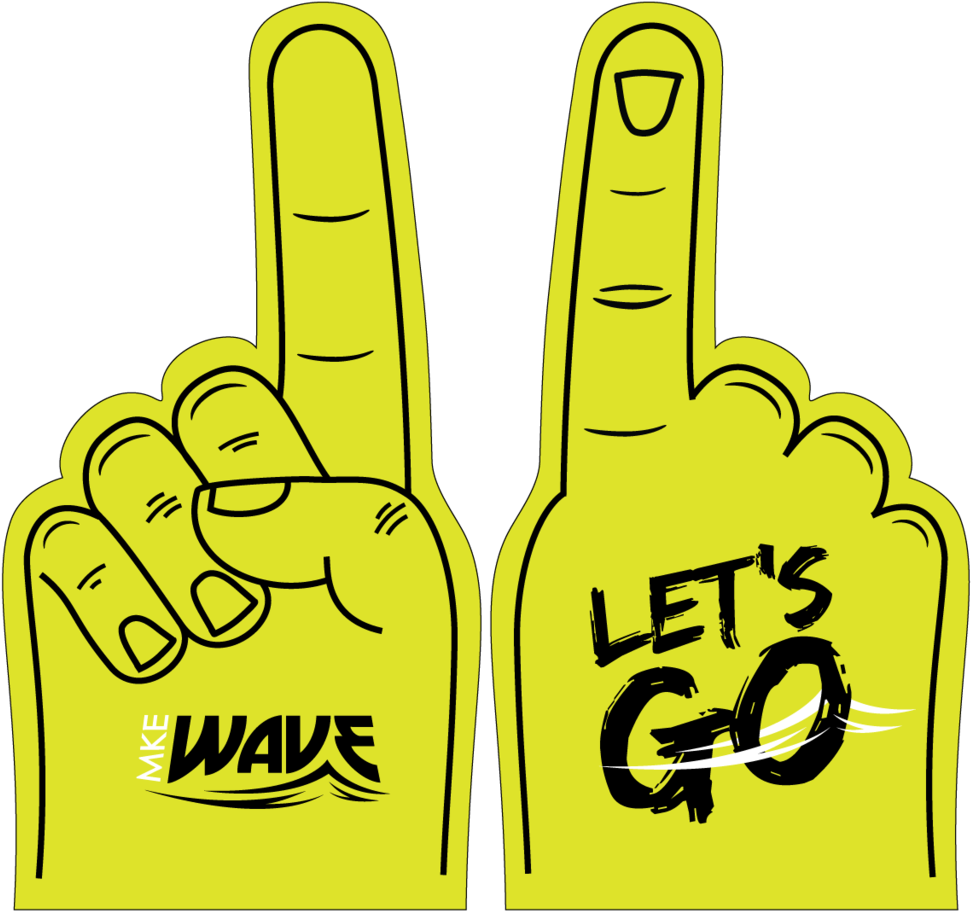 Mke Wave Foam Finger - Milwaukee Wave (1024x1024), Png Download