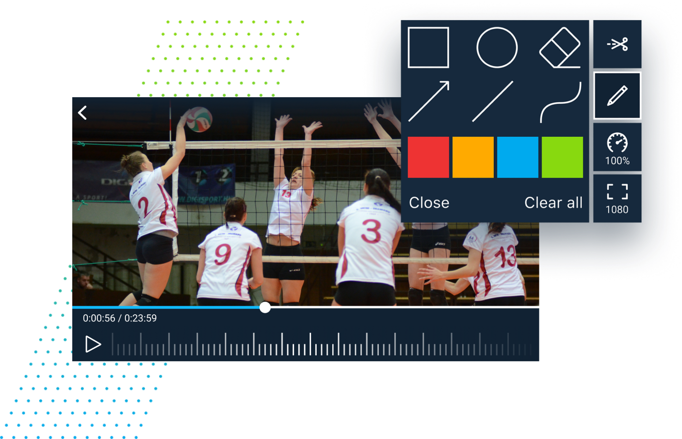 Add Audio Annotations To Clips For Coaching And Feedback - Volleyball (1359x876), Png Download