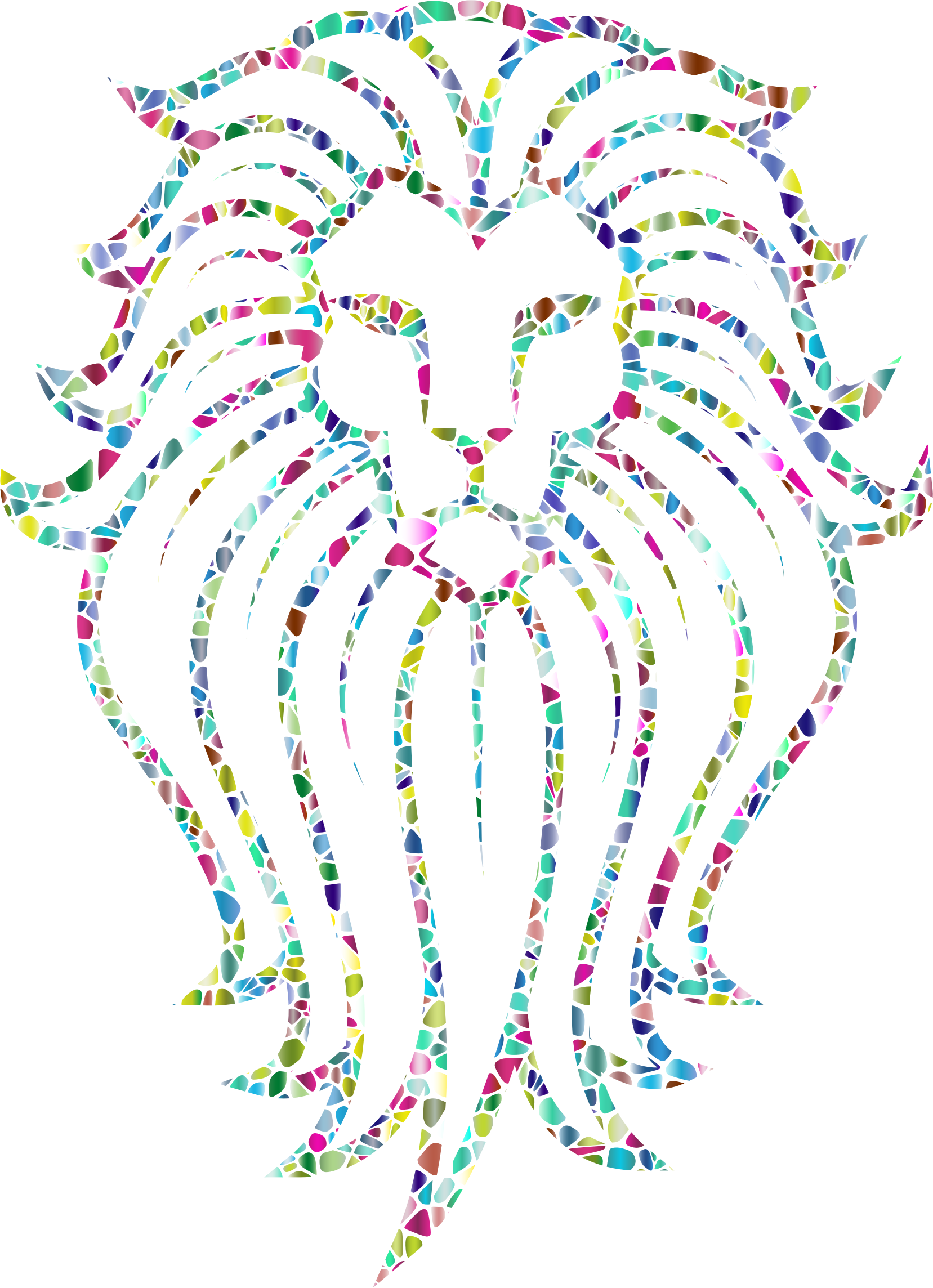 This Free Icons Png Design Of Polyprismatic Tiled Lion (1657x2288), Png Download