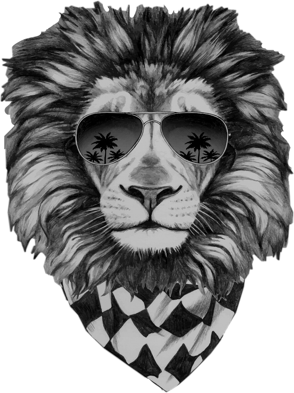 #lion #lionface #lionheart #lionhead #lionpride #coolguy - Lion With Sunglasses (1024x1367), Png Download