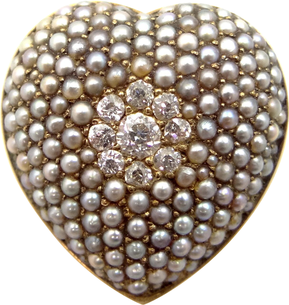 Download Victorian K Gold Diamonds Pearl Full Size Png Image Pngkit