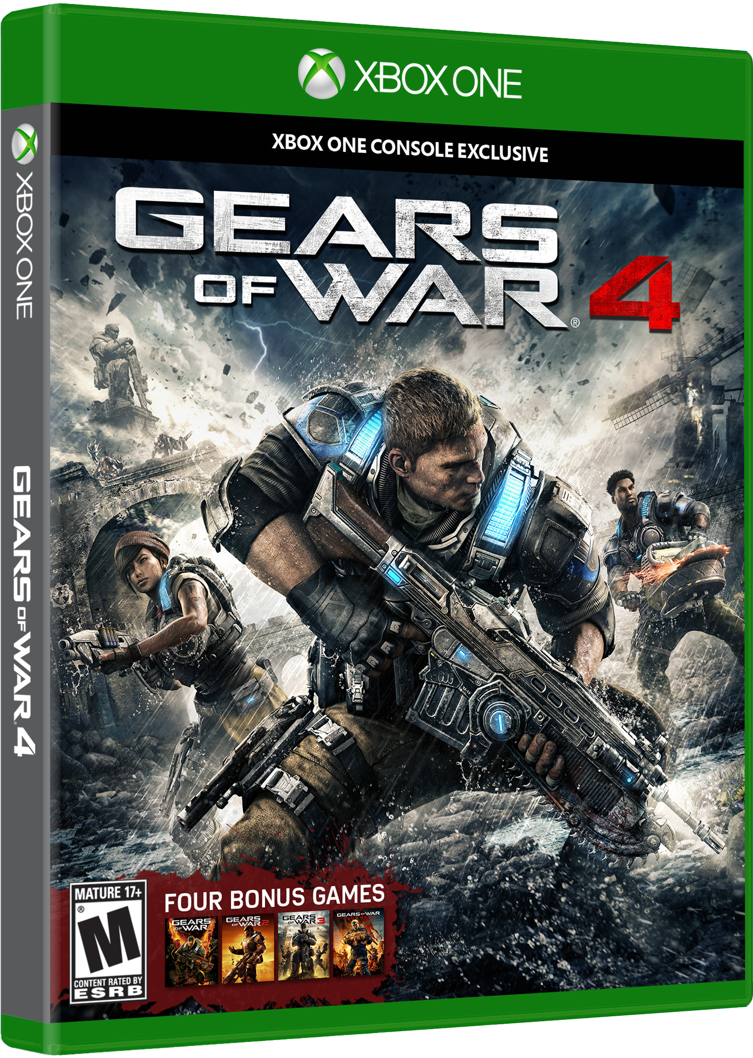Gears Of War 4 Standard Edition Box Shot Right Angle - Gears Of War 4 Xbox One Case (1650x2250), Png Download