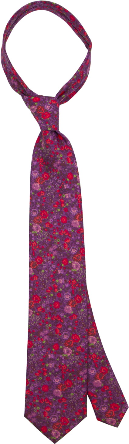 Purple & Red Flowers Tie (1000x4209), Png Download