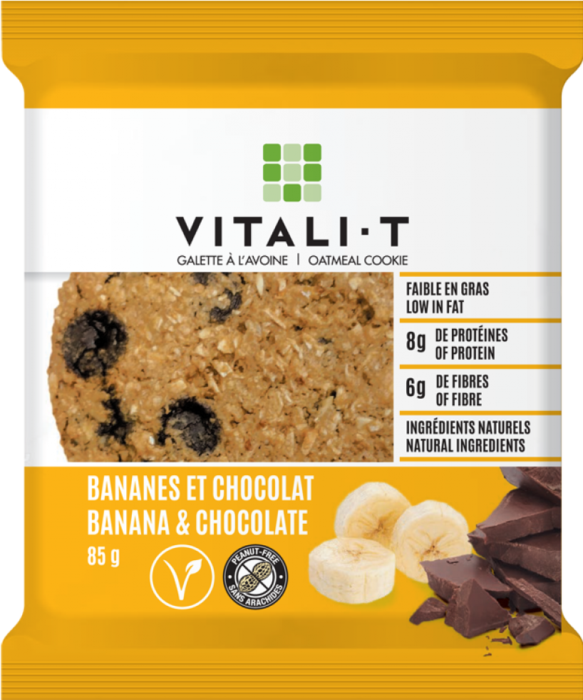 Banana & Chocolate Oatmeal Cookies - Vitali T Cookies (980x980), Png Download