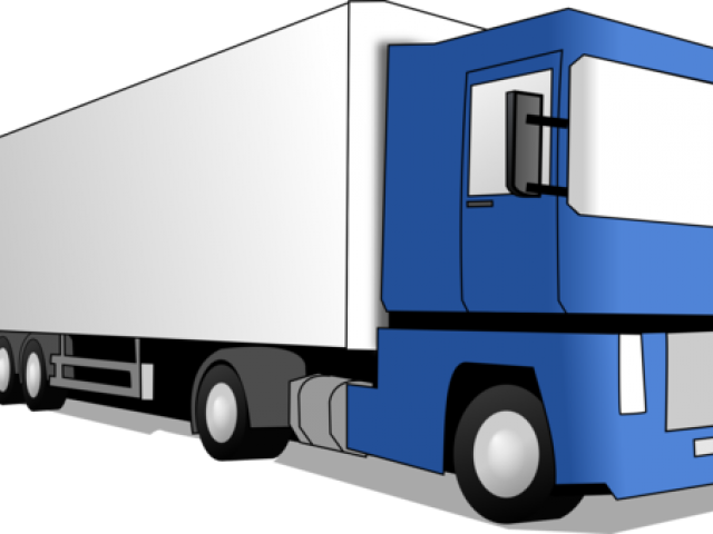 Transportation Clipart Blue Pickup Truck - Semi-trailer Truck (640x480), Png Download