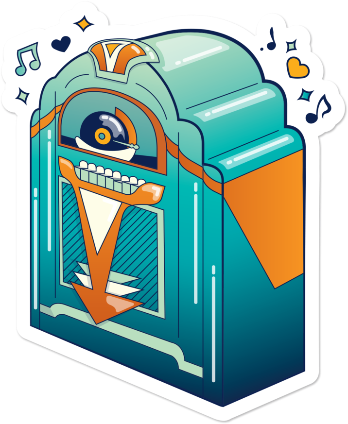 Jukebox Sticker Iso - Illustration (1000x1000), Png Download