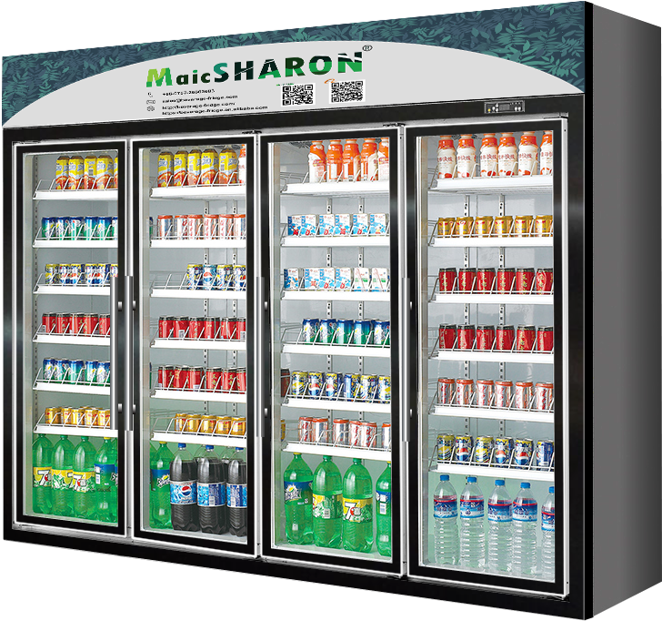Luxurious 4 Door Glass Black Titanium Gold Commercial - Vending Machine (800x800), Png Download