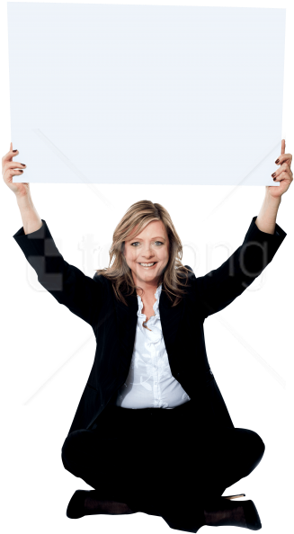 Free Png Download Girl Holding Banner Png Images Background - Business Woman Sitting Png (480x657), Png Download
