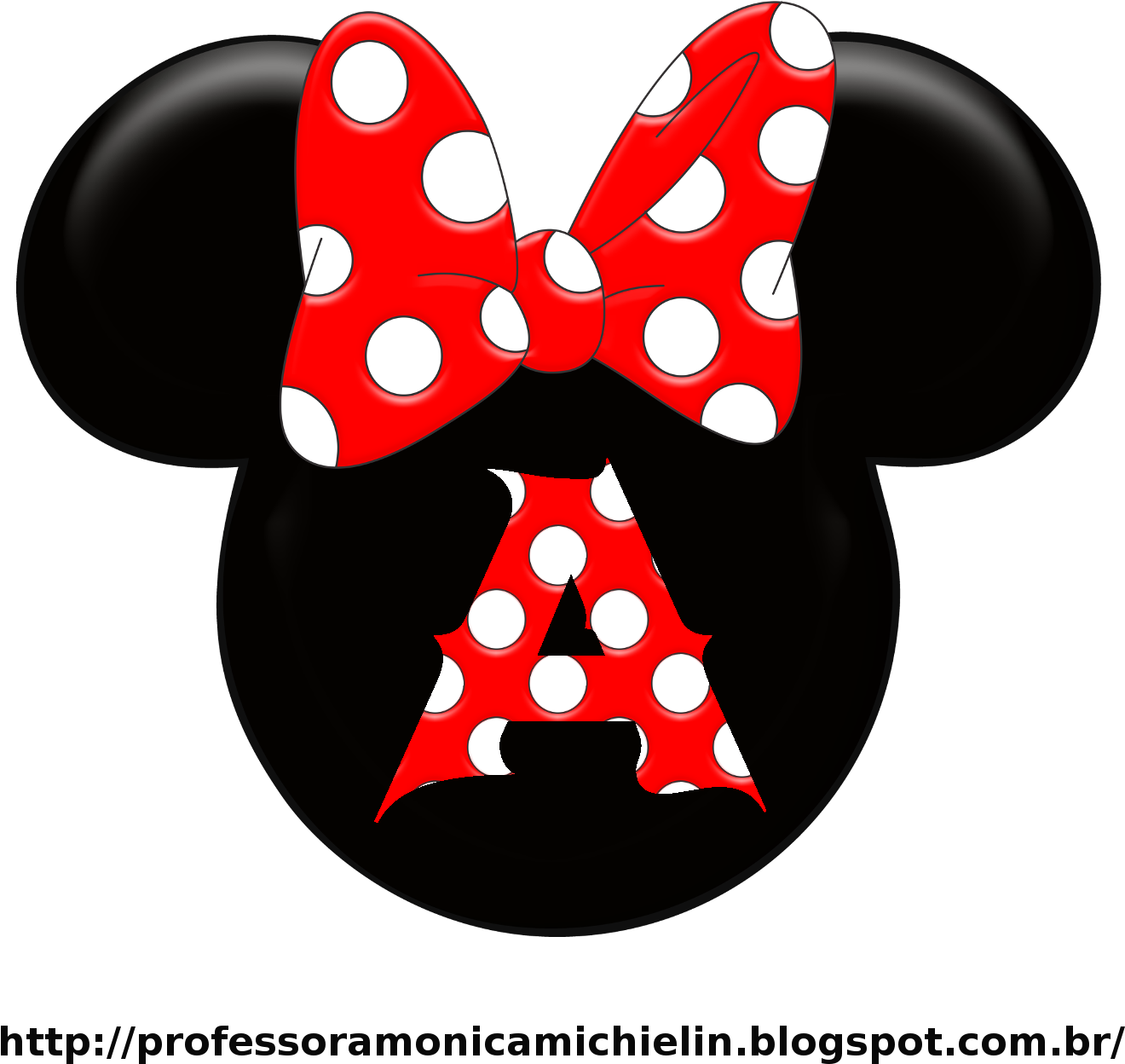 Alfabeto Com O Tema Minnie Mouse Em Formato Png (fundo - Minnie Png (1372x1372), Png Download