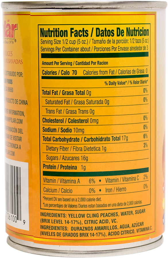 Peach Slices In Light Syrup 15 Oz (1000x1000), Png Download