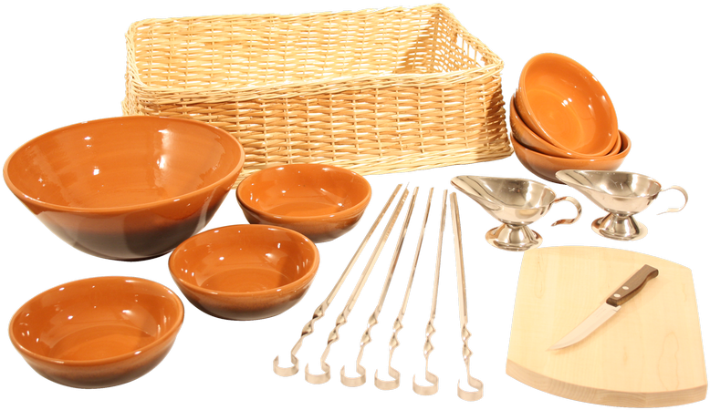 Bbq Grill Picnic Basket For 6 Persons - Bread (800x474), Png Download