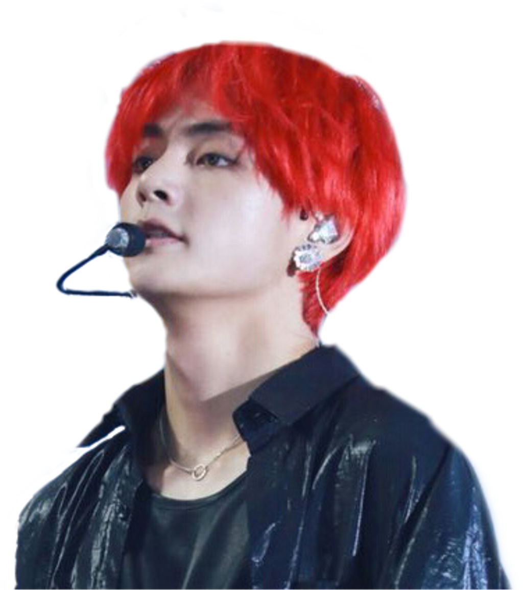 Redhair Sticker - Taehyung Png Red Hair (1024x1155), Png Download