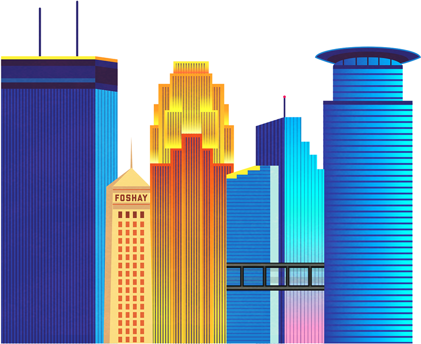 Skyline Clipart Skyline Minneapolis - Skyscraper (1200x738), Png Download