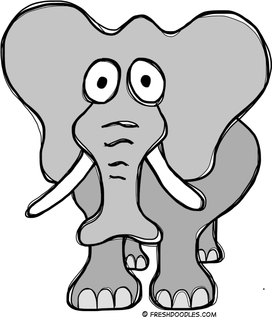 Elephant Clipart Fresh Doodles Free Printable Posters - Free Clipart Elephant (895x1024), Png Download