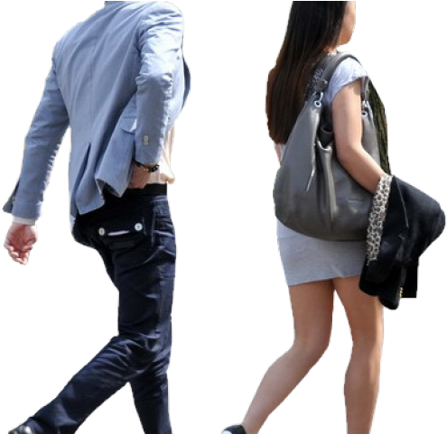 Women Bag Clipart Walking Away - People Walking Cutout Png (640x480), Png Download